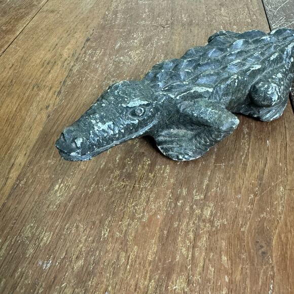 Vintage African Soapstone Carved Alligator Crocodile 6 Inch Long Figurine - Picture 9 of 9